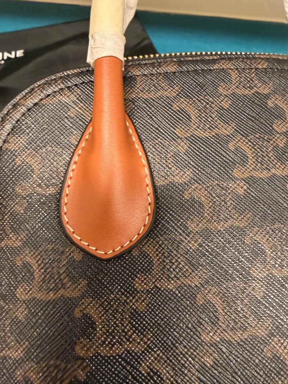 Celine Teen Honorine Bag in Triomphe Canvas and Calfskin - Picture 8 of 16